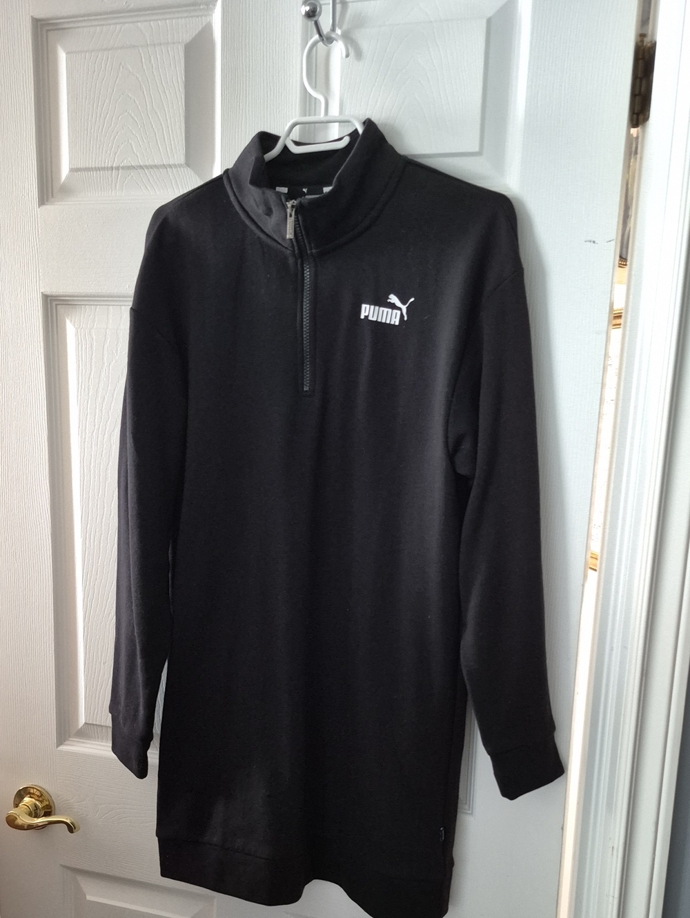 Puma Black Half‑Zip Sweatshirt Tunic Dress Womens.